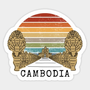 Cambodia and Angkor Thom Naga Bridge Sticker